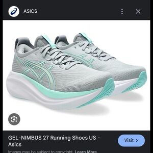 ASICS Women's GEL-NIMBUS 27 - Light Gray and Mint